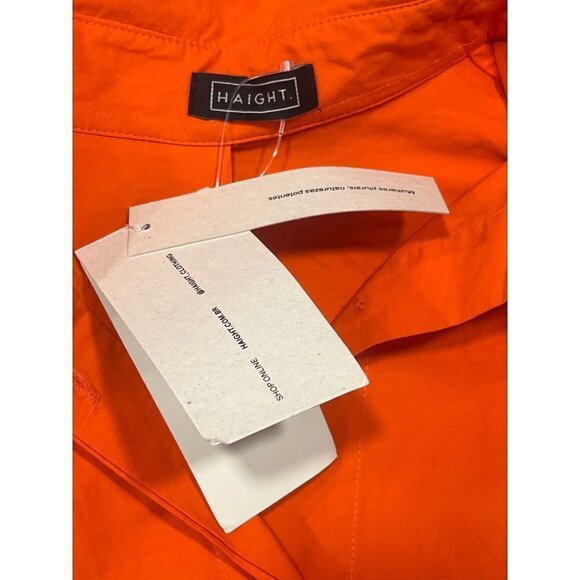 HAIGHT. Oversized Shirt in Mie Orange Small New Womens Button Down Blouse Top - Picture 8 of 13